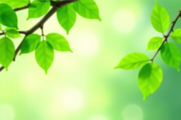 Obraz premium Isolated branches with leaves in shallow focus, nature, isolated, green