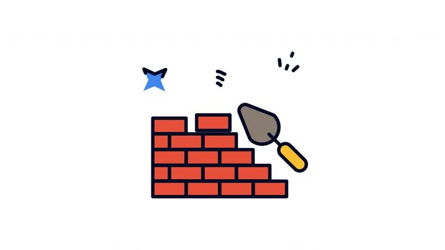Brick Wall Construction Animation Motion Graphic