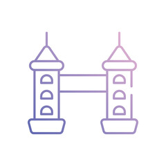 Tower Bridge vector icon stock illustration