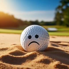 Sad Golf Ball In A Sand Trap
