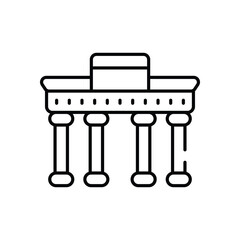 Brandenburg Gate vector icon stock illustration