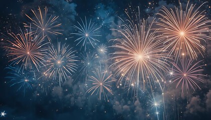 Stunning Fireworks Display: Night Sky Spectacle of Light and Color