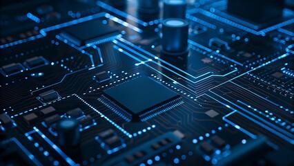 Glowing Circuit Board Tech