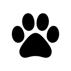 Big cat paw print icon silhouette vector illustration on white background. Animal footprint cat.