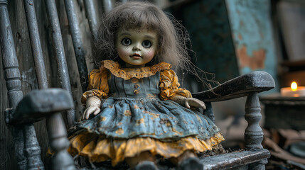 creepy horror doll
