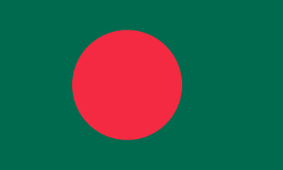 National flag of Bangladesh displayed prominently against a green background showcasing its vibrant colors and design