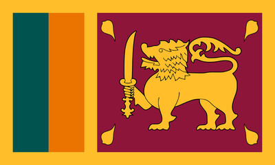Flag of Sri Lanka showcasing the lion emblem and vibrant colors representing the nation's heritage and identity