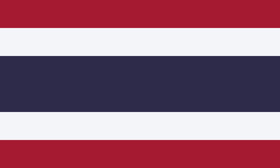 National flag of Thailand waving proudly against a clear blue sky in a sunny day with vibrant colors and symbolism