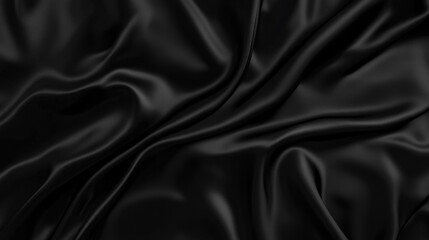 Obraz premium Elegant Black Satin Fabric Texture