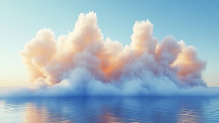 Naklejka premium A Cloud Island in the Calm Sea