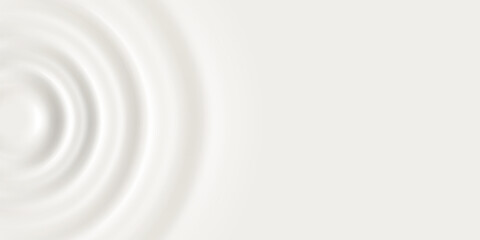 Obraz premium Milk ripple wave splash background, vector white yogurt or cream concentric circles top view. 3d round swirl texture surface from falling drop, moisturizer, lotion, paint dairy product or sound wave