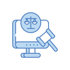 Cyber Crime Law vector icon stock illustration