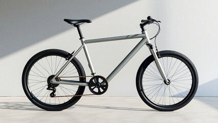 Plain urban bicycle mockup in 3/4 perspective angle