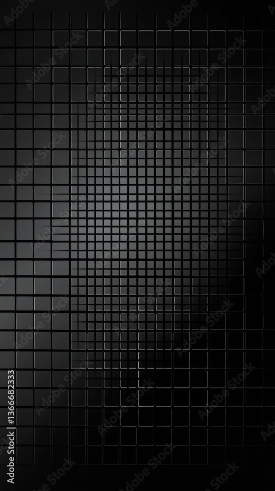Sticker black gradient over a grid background with transparent png effects for a modern vector design.