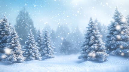 Obraz premium Fir trees in the snow Christmas and New Year background Generative AI