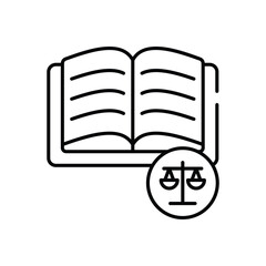 Education Law vector icon stock illustration