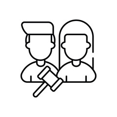 Family Law vector icon stock illustration