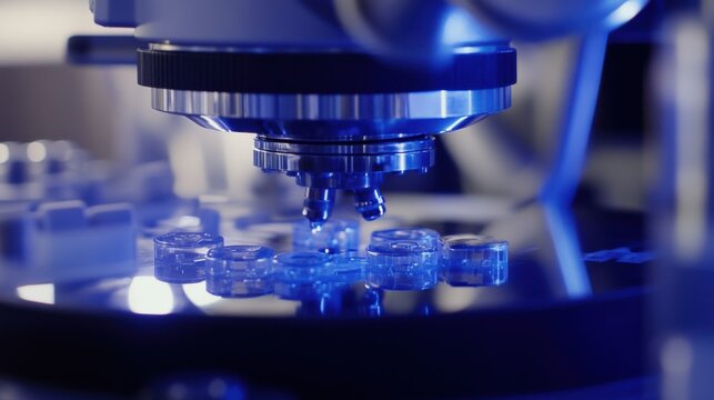 A robotic arm in a nanotechnology lab, assembling nano-scale components for advanced medical devices, Scientific style