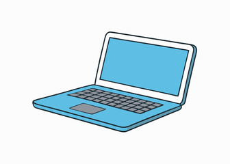 Modern Laptop Vector Illustration - Clipart, Line Art & Cartoon Graphics, High-quality modern laptop vector illustration, perfect for clipart, line art, and digital designs.