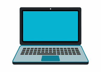 Modern Laptop Vector Illustration - Clipart, Line Art & Cartoon Graphics, High-quality modern laptop vector illustration, perfect for clipart, line art, and digital designs.