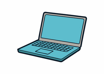 Modern Laptop Vector Illustration - Clipart, Line Art & Cartoon Graphics, High-quality modern laptop vector illustration, perfect for clipart, line art, and digital designs.