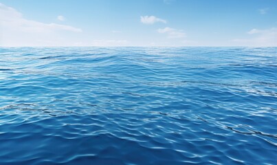 Obraz premium Sea with Blue Water and Light Sky Calm Waves on a sunny day, for background use