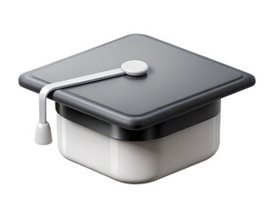 A graduation cap with a tassel and a circular button on top, symbolizing academic achievement and success transparent background