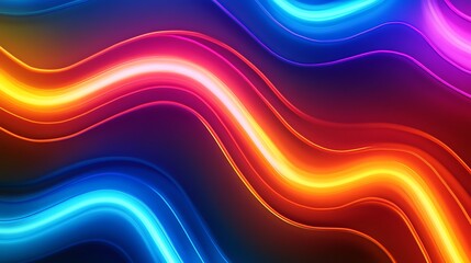 Fototapeta premium Colorful glowing wavy lines creating a vibrant and dynamic background design
