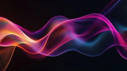 Abstract wave lines pattern dynamic colorful light flowing isolated on black background. concept of music, party, technology, modern. Abstract flowing wavy lines.