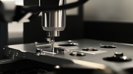 A robotic arm in a precision manufacturing lab, assembling aerospace engine parts with AI-driven accuracy for high-speed aircraft, Aerospace-tech style