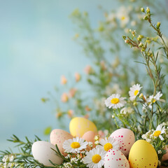 easter flowers copyspace background