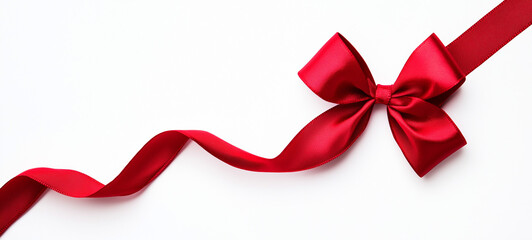 red ribbon on a white background