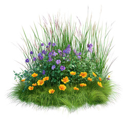 PNG Flowers purple grass nature.