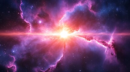 Fototapeta premium A vibrant and dynamic image of a colorful cosmic nebula