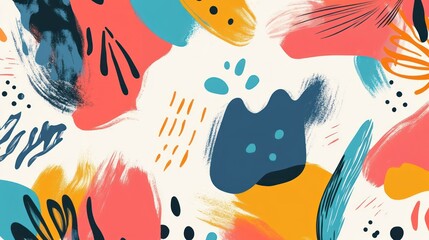 Colorful abstract artwork displaying vibrant shapes and brushstrokes on a surface