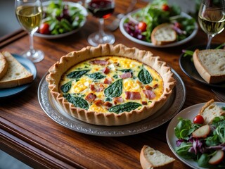 The Unique Charm of Quiche: A Classic French Delicacy Combining a Crisp, Golden Crust with a Creamy, Flavorful Egg Filling, Offering Endless Culinary Creativity