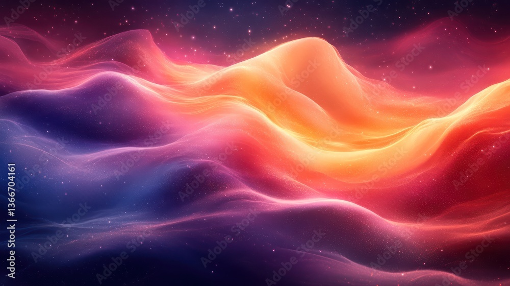 Poster cosmic aurora-inspired gradients with smooth flowing colors