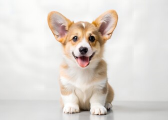 Happy Welsh Corgi Puppy Vector Illustration – Cute Winking Dog Clipart on White Background, Cute winking Welsh Corgi puppy vector clipart, perfect for stickers, logos, and digital designs.
