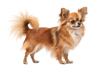 Obraz premium Pretty brown standing chihuahua isolated on a transparent background - generated by ai