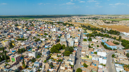 Fototapeta premium Aerial view of Ceylanpinar district Sanliurfa Turkey