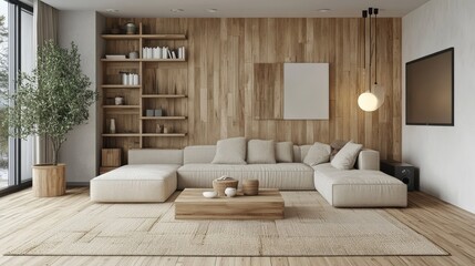 Modern Japanese-Style Living Room Interior Design