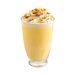 Saffron Almond Milkshake Isolated on Transparent Background