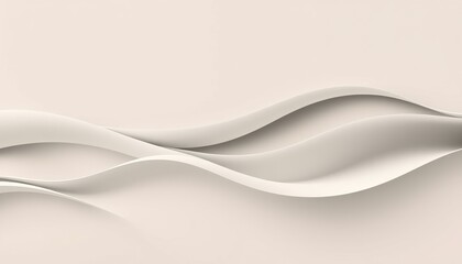Obraz premium Elegant White Waves Banner Background Header, Clean Minimal Design Visual