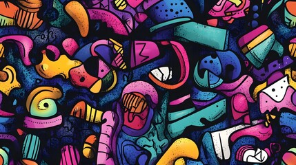 Obraz premium Collection of Hand-drawn Colorful Shapes and Doodles for Creative Projects and Design Inspiration