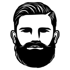 hipster male figure hair vector illustration