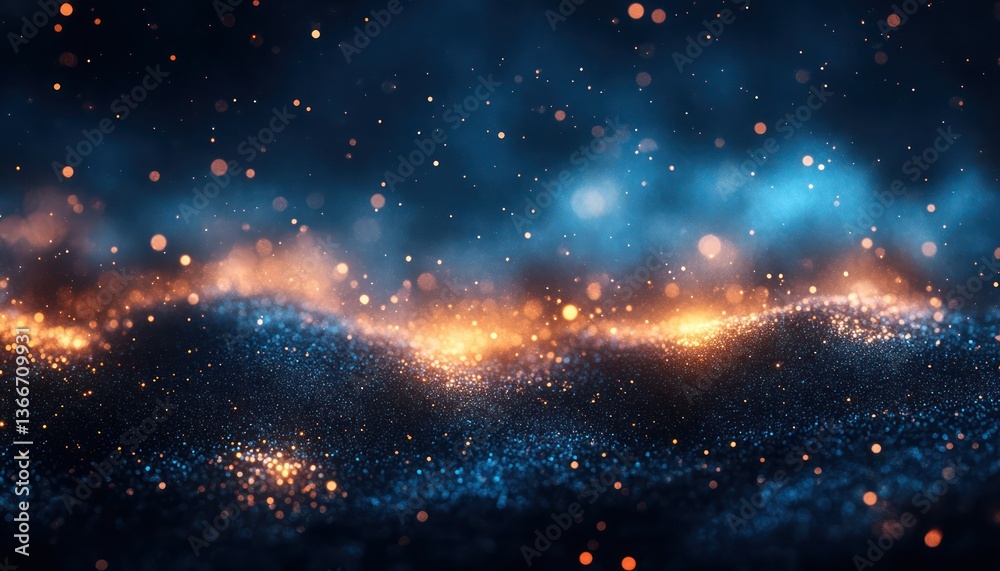 Wall mural digital abstract sparkles scattered in a subtle yet dreamy background