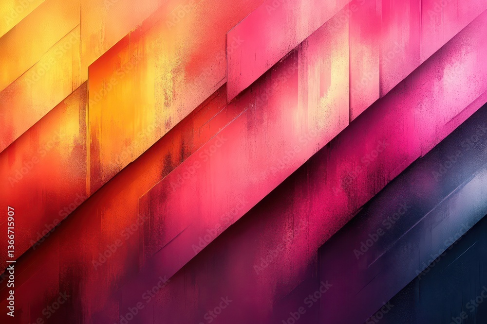 Poster dynamic diagonal abstract patterns with vibrant neon and pastel hues
