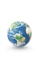 Fototapeta premium Friendly cartoon representation of planet Earth with stylized continents on a white background