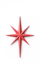 Obraz premium Minimalist 3D clay style compass icon in vibrant red isolated on crisp white background