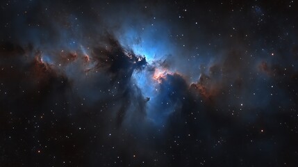 Fototapeta premium A vivid nebula with colorful gaseous clouds in space